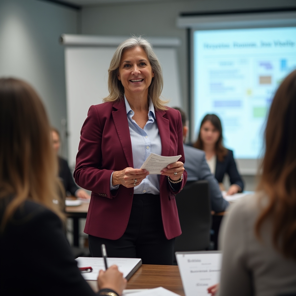 Facilitátor vedie skupinovú diskusiu počas workshopu